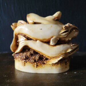 Vintage Whale, Shark, Dolphin Figurine Box, Nautical Decor, Beach House Decor